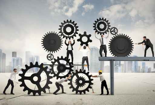 Teamwork of businesspeople